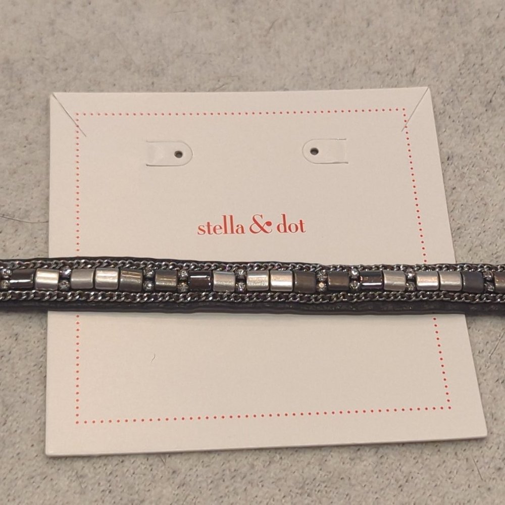 Stella and Dot Candy Wrap Bracelet Silver
